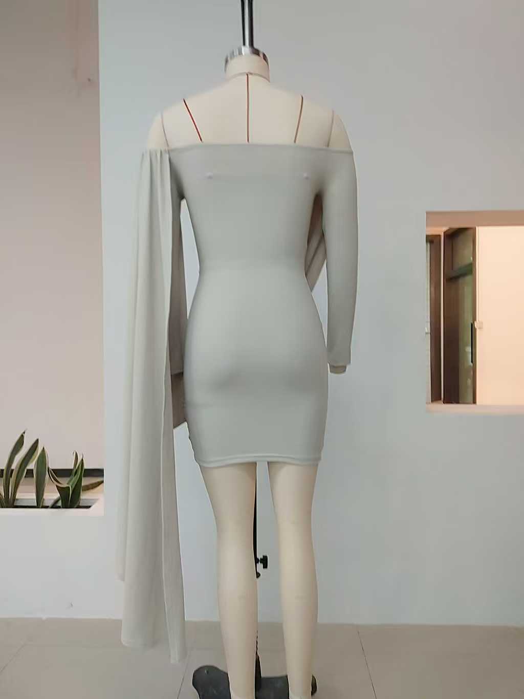 Custom slim fit draped midi dress ODM garment factory support custom logo and packaging
