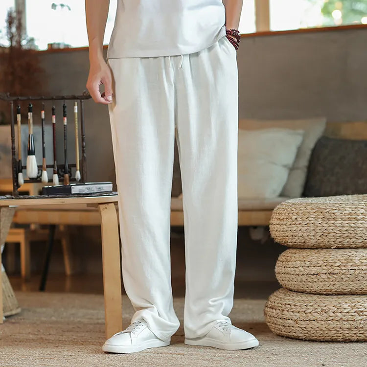 Grey Ladies Casual Linen Trousers Bulk Wholesale
