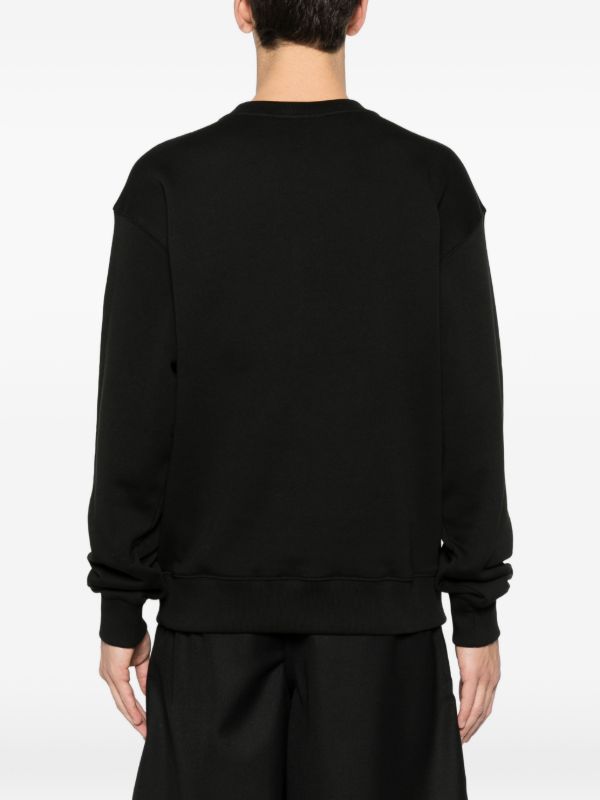 Hdfish oversized relaxed fit crewneck sweatshirt men back model wearing custom made streetwear top OEM