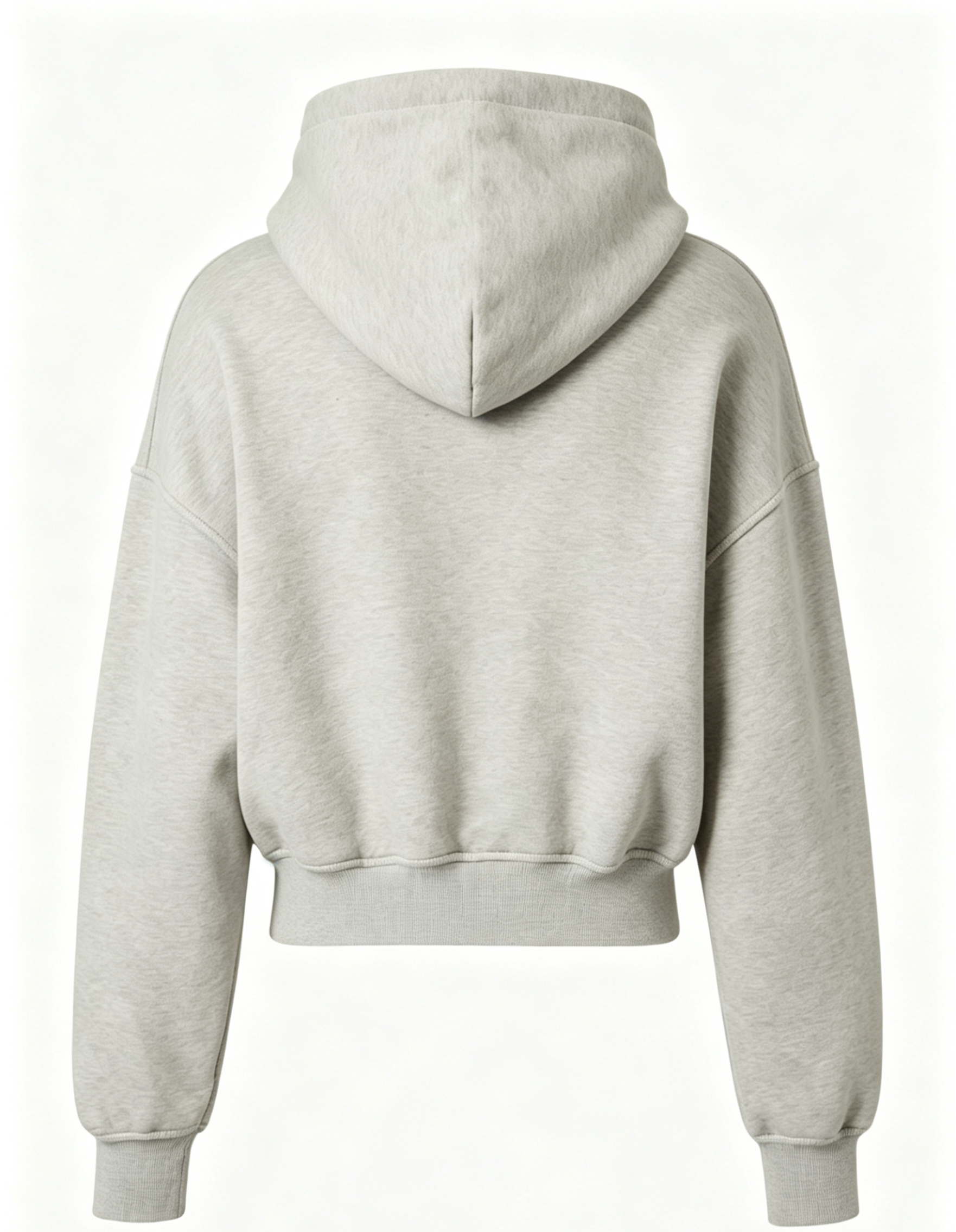 Hdfish blank back grey cropped hoodie custom print back view bulk custom clothing ODM