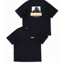 Haideyu OEM custom black heavy cotton men's graphic tee two pieces flat lay view