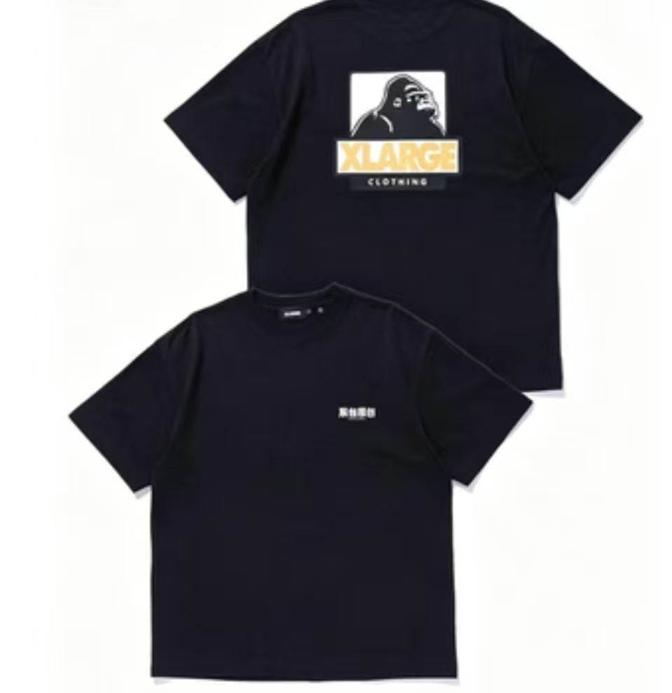 Haideyu OEM custom black heavy cotton men's graphic tee two pieces flat lay view